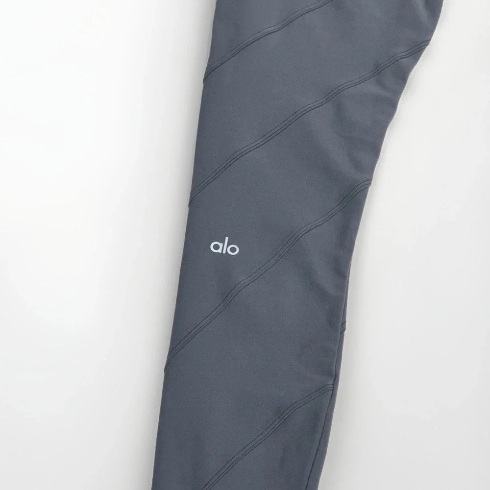 ALO YOGA  Soft High-Waist Sunray Leggings Steel Grey Size S Yoga Pilates Gym Run